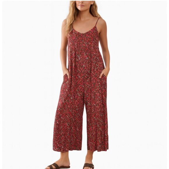 Natural Life Pants - Natural Life zoe Jumpsuit Wide Leg Size Medium green tiny flower print